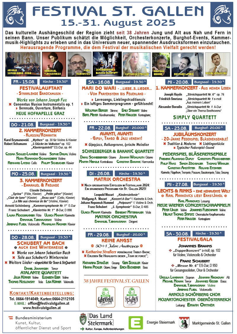 Festival St. Gallen von 15. bis 31. August