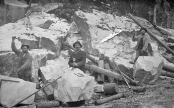 Arbeiten im Steinbruch Reith  in den 1950er- und -60er-Jahren 