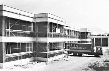 Bau des Bundesschulzentrums Liezen 1976 (Fotoquelle: Stadtarchiv)