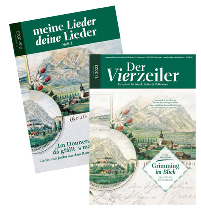 (Bild Titelseite Zeitschrift bzw. Liederheft: Ansichtskarte „Irdning 1895“, Privatbesitz Karl Langmann)