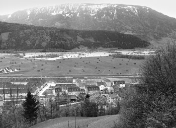 Die Enns trat immer wieder über ihre Ufer, so auch 1965 in Liezen. (Foto: Sammlung Klötz/Stadtarchiv Liezen)