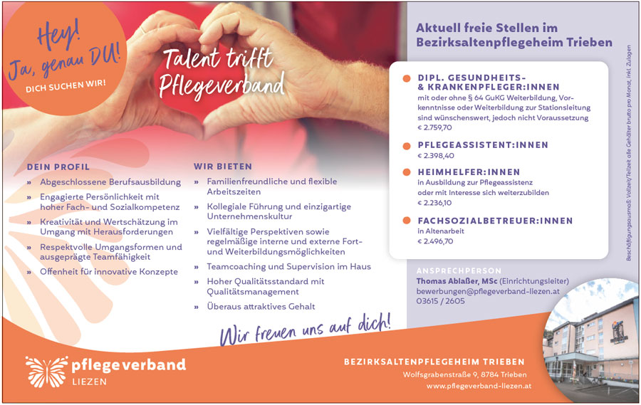 Freie Stellen, Pflegeverband Liezen