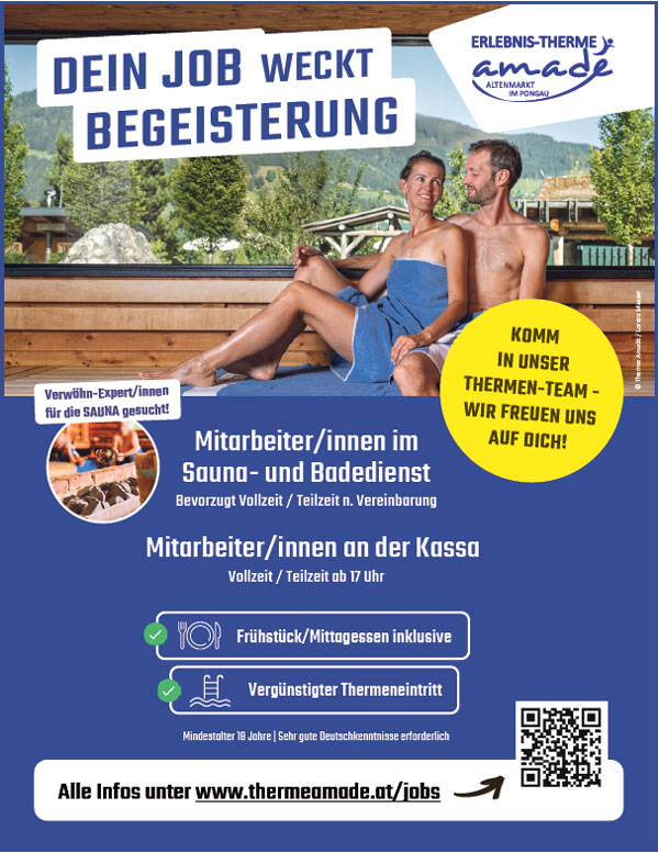 Offene Stellen in der Therme Amadé