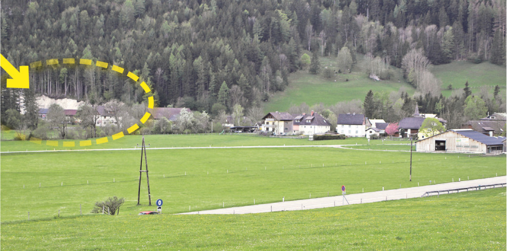 Noch ist der in unmittelbarer Nähe zum Ort gelegene Steinbruch (im Bild links) relativ klein, er soll aber, zumindest wenn es nach Plänen der Firma Danglmaier geht, auf weit über vier Hektar anwachsen.